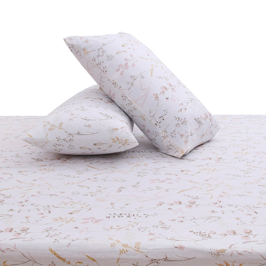 Floral Nines Double Bed Sheet with Pillow Covers – 96x102 Inches
