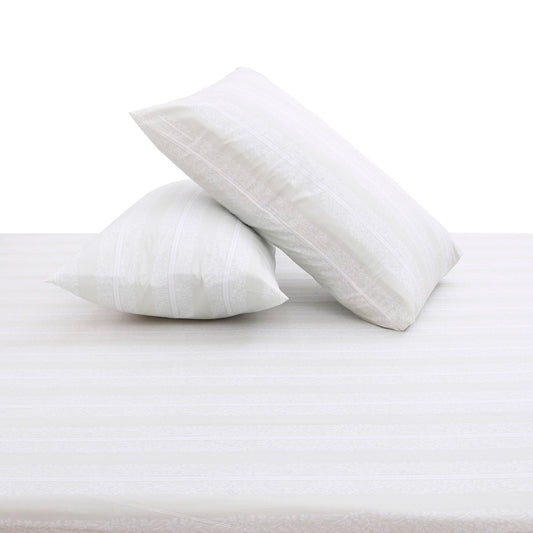 Linear Florals Double Bed Sheet with Pillow Covers – 96x102 Inches