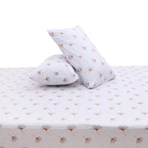 Ginkgo Leaf Double Bed Sheet 90x100 – Soft Cotton with 2 Pillow Covers - Habitt