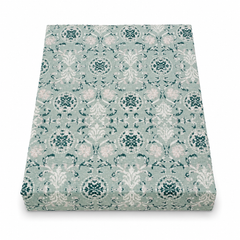 Azure Blue Double Bed Sheet – 96 x 102 Inches | Elegant Patterned Design, Soft Finish & Premium Comfort