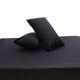 Premium Double Bed Sheet 96x102" – Black Dyed Cotton | Soft & Durable Bedding - Habitt
