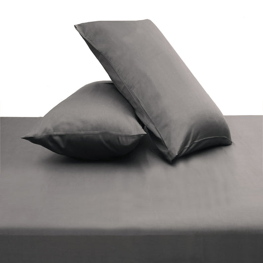 Premium Double Bed Sheet – Solid Grey Dyed Cotton Bedsheet