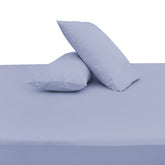 Premium Double Bed Sheet 96x102" – Sky Blue Dyed Cotton | Soft, Breathable & Elegant Bedding Set - Habitt