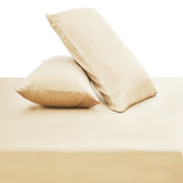Beige Solid Dyed Double Bed Sheet – 96x102" - Habitt