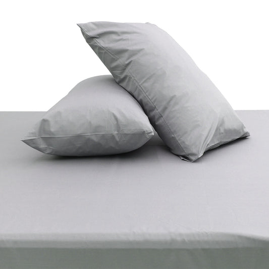 Beige Big-Stripe Solid Dyed Double Bed Sheet – 96x102" - Habitt