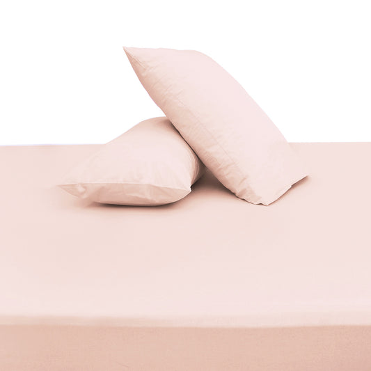 Light Pink Solid Dyed Double Bed Sheet – 96x102"