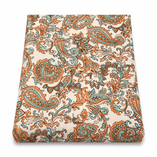 Color Damask Single Quilt Cover 60 x 90 Inches | Paisley Printed Single Bedding