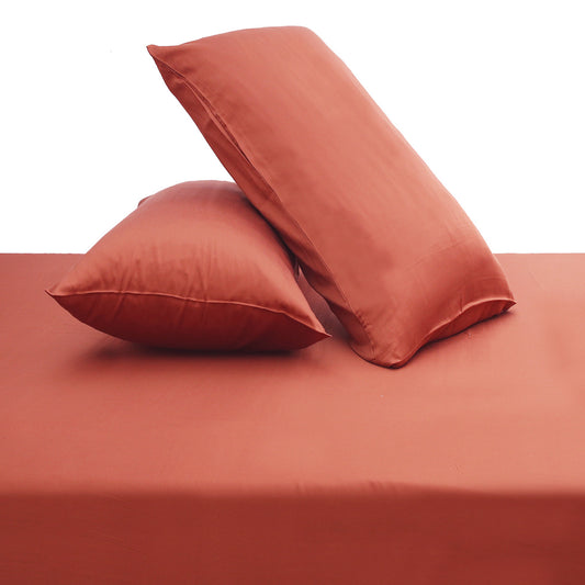 Red Dyed Double Bed Sheet 96x102 – Rich Solid Premium Bedding