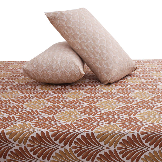 Beige Demask Double Bed Sheet 92x98" - Habitt