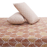 Beige Damask Double Bedding Set – 6 Piece Luxury SB Collection | Elegant Floral Jacquard Bed Linen - Habitt