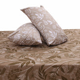  Brown Heritage Double Bed Sheet Set | Elegant Botanical Printed Bedding | 94x98 Inches - Habitt