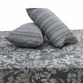 Gray Flora Double Bed Sheet Set | Elegant Floral Printed Bedding | 94x98 Inches - Habitt