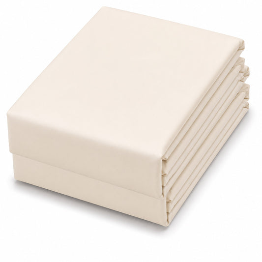Off-White Dyed Double Bedding Set of 6 | Elegant Plain Bedding Set