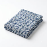 Blue Ikat Double Bed Sheet – 102 x 96 Inches | Soft Printed Bedsheet for Double Bed