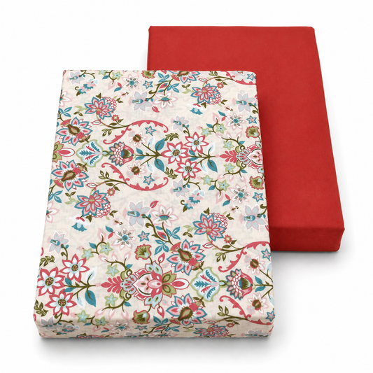 Pink Double Bedding Cotton/Percale – Multicolor Floral Printed Double Bed Bedding for Modern Bedroom Décor