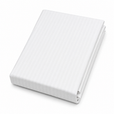Thin White Stripes Dyed Double Bed Sheet 96x102" Satin – Elegant White Striped Double Bedding Sheet