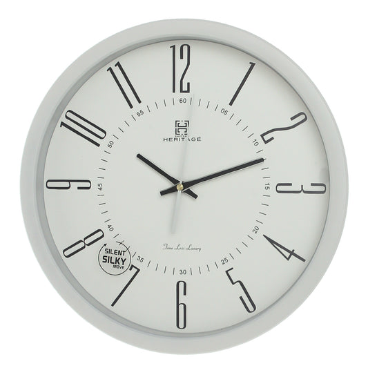 CLK-018A Wall Clock – Modern Silent Sweep Plastic Wall Clock in White