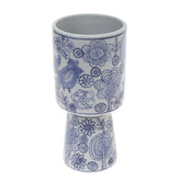 Ceramic Vase Blue & White 4.75 X 4.75 X 9.5 Inch TYX-035 - Habitt