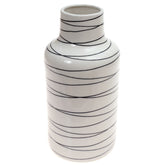 Ceramic Vase L Black & White 6X6X12Inch CH-033 - Habitt