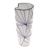 Ceramic Vase L Blue & White 6.17X6.17X14Inch CH-027 - Habitt