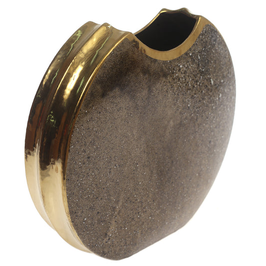 Ceramic Vase L Gold & Green 12 X 3 X 11 Inch TYX-011