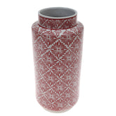 Ceramic Vase L Pink & White 6.67 X 6.67 X 13 Inch TYX-037 - Habitt