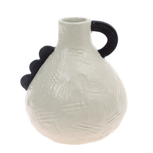 Ceramic Vase S Beige & Black 6.17 X 6.17 X 7 Inch TYX-045