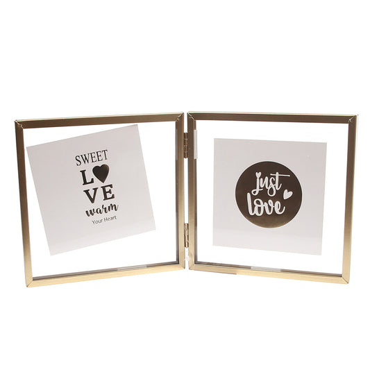 2 In 1 Photo Frame Gold 6 X 6 Inch FHG-05