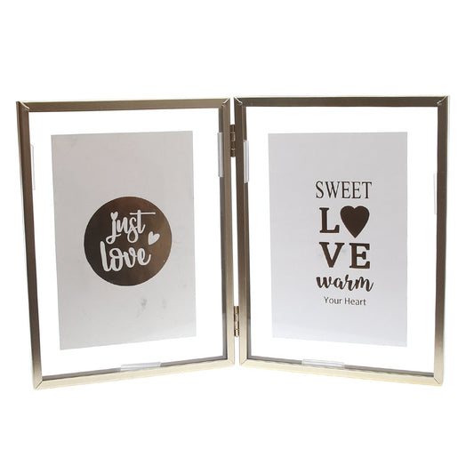 2 In 1 Photo Frame Gold 6 X 8 Inch FHG-06