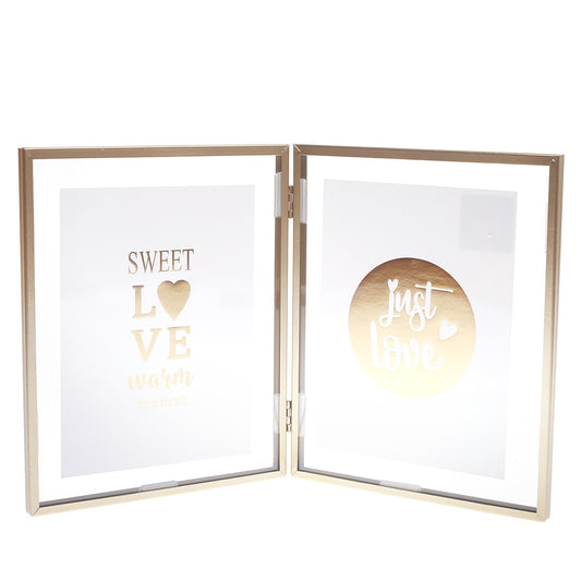 2 In 1 Photo Frame Gold 6 X 8 Inch FHG-08