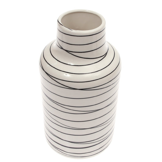 Ceramic Vase Black & White 10 Inch Height CH-032