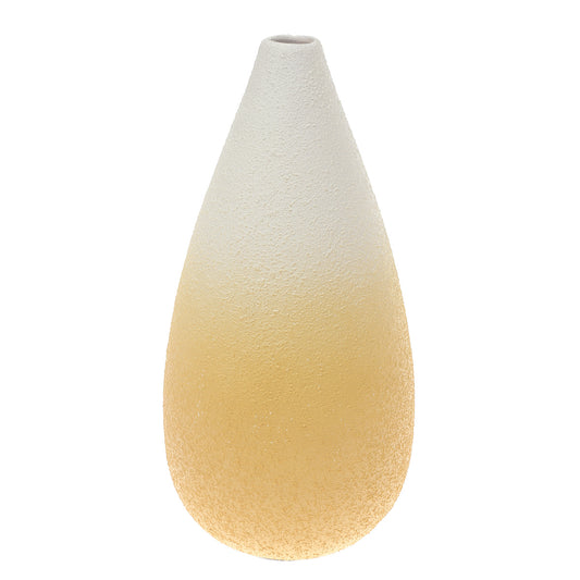 Ceramic Vase Yellow & White 13 Inch Height CH-012
