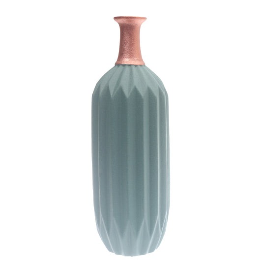 Ceramic Vase Green & Copper 5.8 X 5.8 X 16 Inch TLT2061-5 / TYX-07