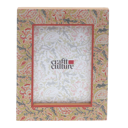 Printed Pattern Photo Frame – Light Green (5x7 inch) | Craft Culture