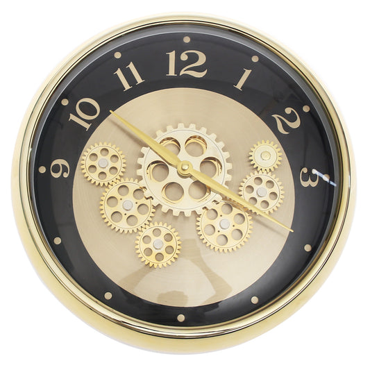 Luxury Gold & Black Gear Design Wall Clock – Modern Industrial Style (Model 2002)