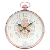 Wall Clock – Matt Gold & White with Exposed Gear Design (Model 7121) - Habitt