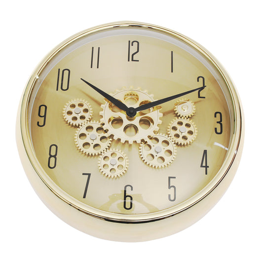 Wall Clock – Rose Gold with Exposed Gear Design (Model 2002)