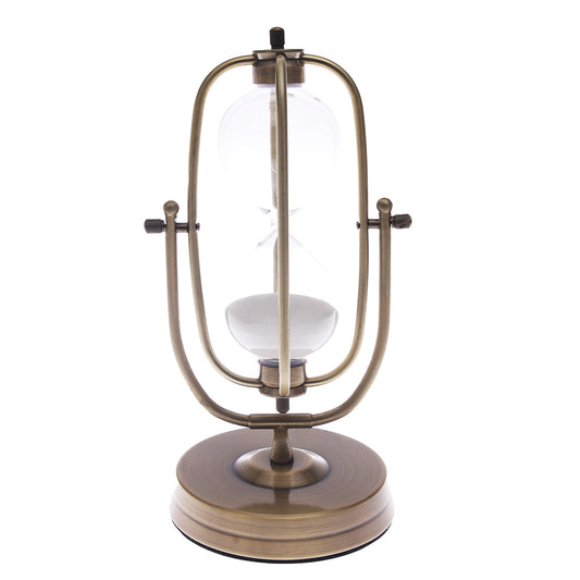 Medium Hourglass – Vintage Rotating Sand Timer with Brass Finish
