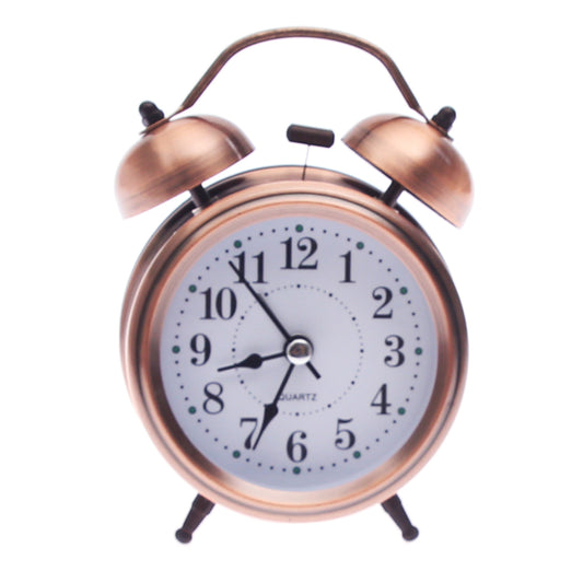 Table Clock Copper – Vintage Twin Bell Alarm Clock with Classic Design