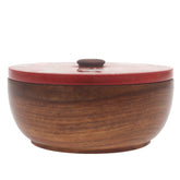 Scarlet Heritage Naqshi Single Jar – Handcrafted Wooden Storage Jar with Floral Naqshi Art - Habitt