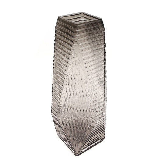 Transparent Diamond-Shape Glass Vase | Modern Clear Geometric Décor