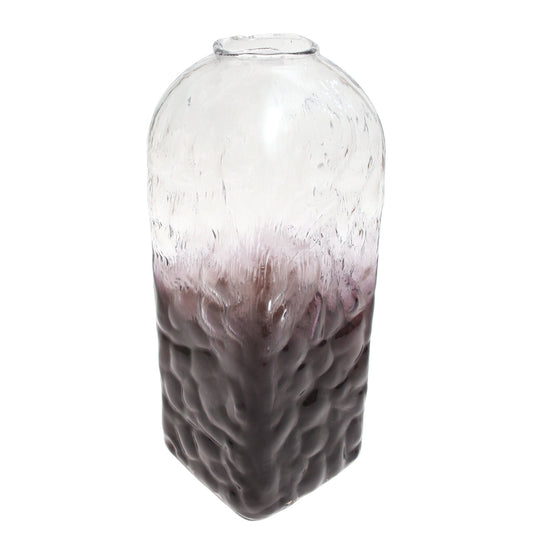 Black &Transparent Glass Vase L | Modern Gradient Décor Pakistan | Stylish Tall Vase