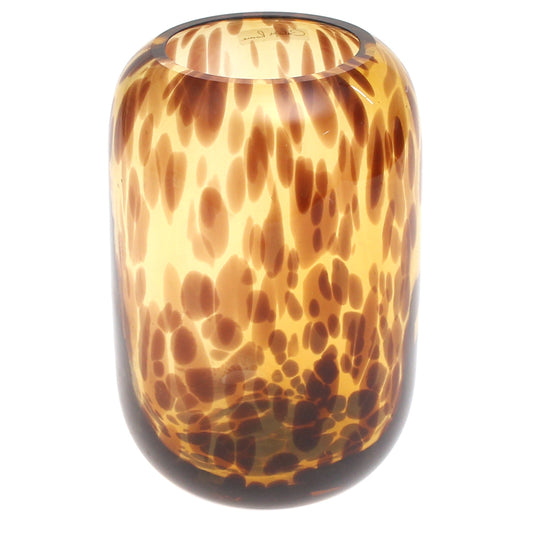 Brown Dotted Glass Vase | Tortoise Pattern Décor Pakistan | Modern Home Accent