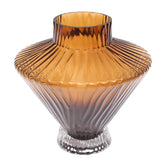 Color Glass Vase Brown Lining | Luxury Home Décor Pakistan | Ribbed Glass Vase
