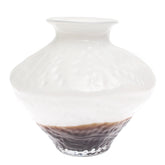 Color Glass Vase Cone White & Brown Big | Luxury Home Décor Pakistan | Decorative Glass Vase