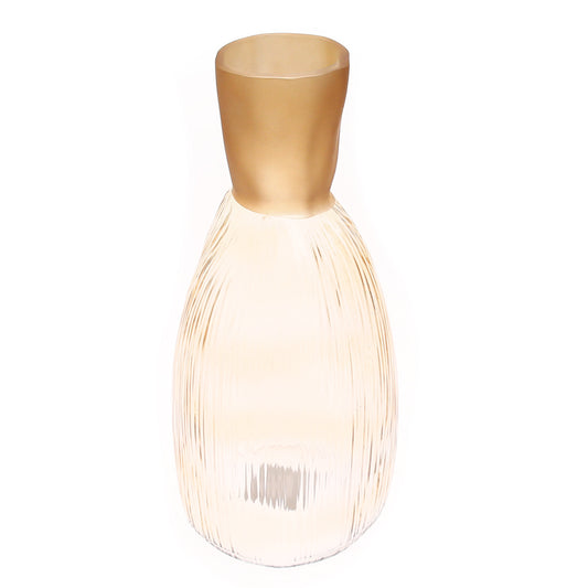 Color Glass Vase Gold Slim Lining | Luxury Home Décor Pakistan | Decorative Glass Vase