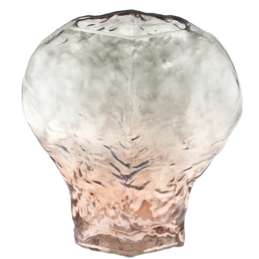 Color Glass Vase Grey & Peach | Luxury Home Décor Pakistan | Textured Decorative Vase