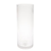 Diamond Cylinder Transparent Vase L | Clear Glass Décor Pakistan | Modern Tall Centerpiece - Habitt