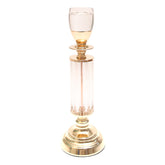 Dinner Candle Holder Crystal & Gold M| Luxury Table Décor Pakistan | Elegant Dining Accent - Habitt