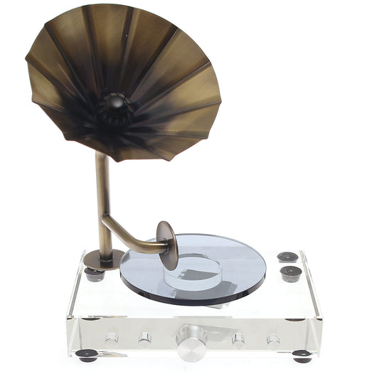 Gramophone Console Piece Crystal| Vintage Decorative Gramophone | Luxury Home Décor Pakistan